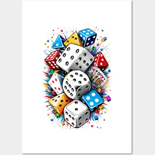 Dice Cascade - A Playful Array of Luck Posters and Art